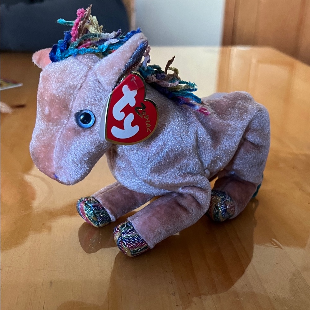 Ty Stuffed Animal with Pink and Multicolor Accents